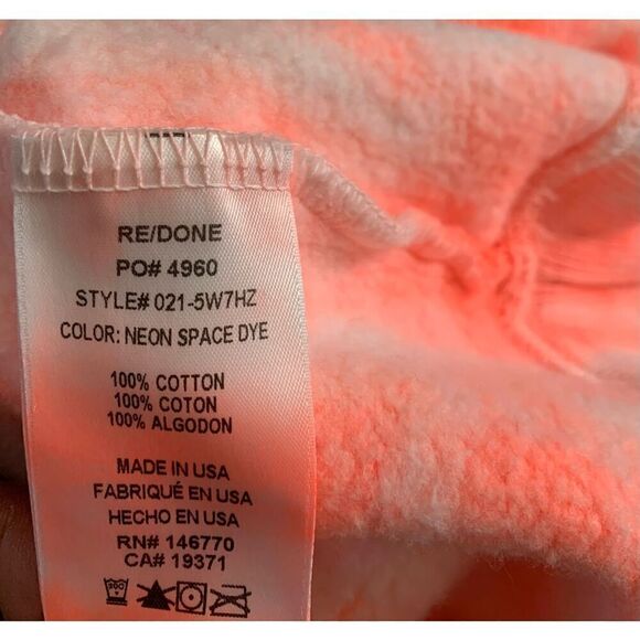 Re/Done x Hanes 70s Half Zip in Neon Space Dye Size Medium - Picture 5 of 5